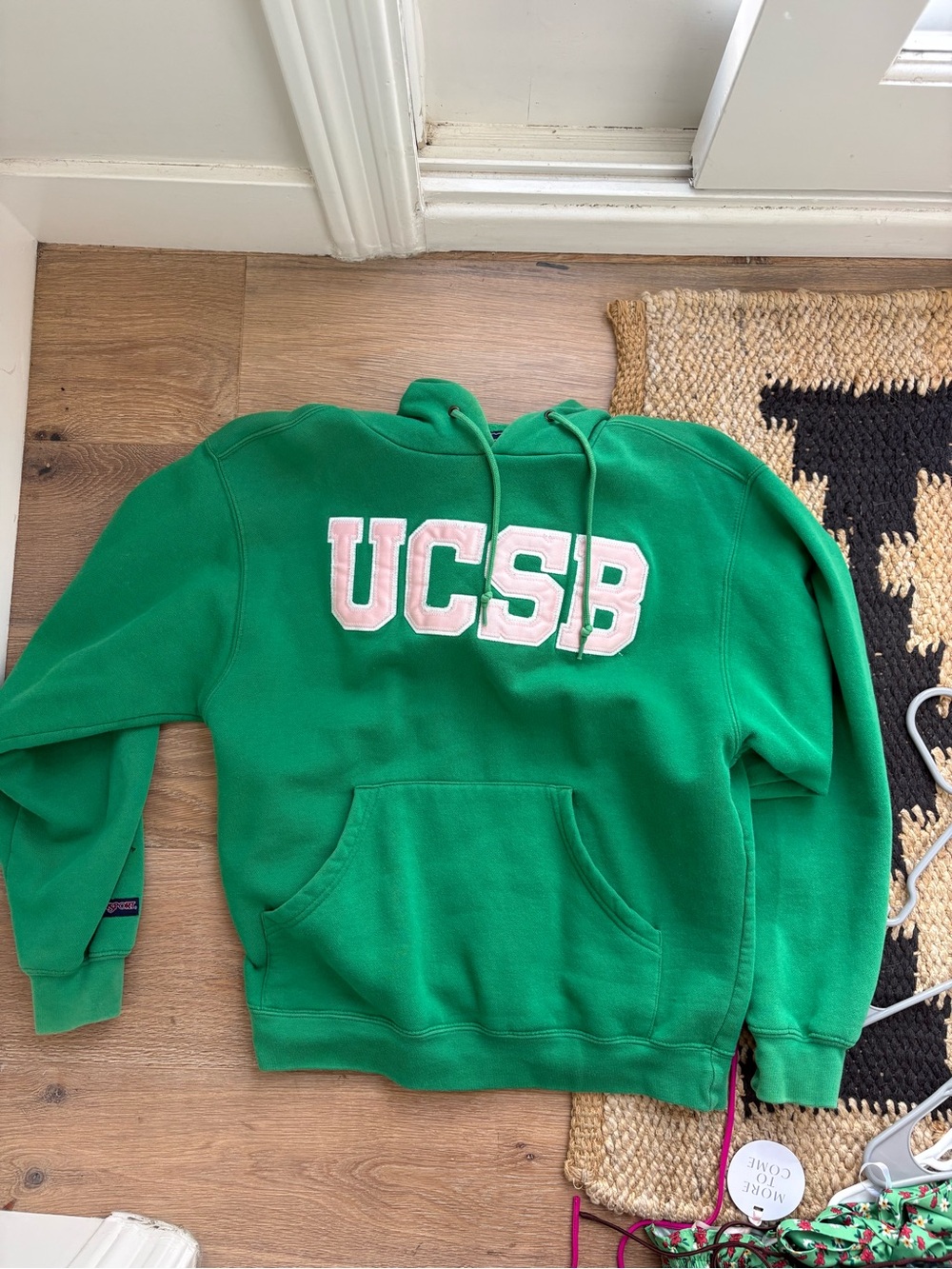 UCSB rare vintage green and pink hoodie
